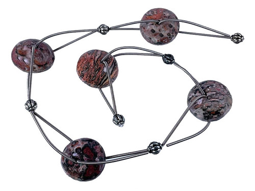 22mm Leopard Skin Dome Beads 15.5" natural [y924an]