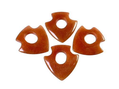 35mm Red Aventurine Shield Beads 2pcs. [y924c]