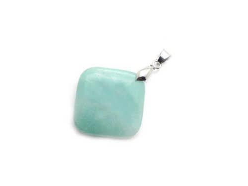 32mm Amazonite Diamond Pendant 1pc. [y925bp]