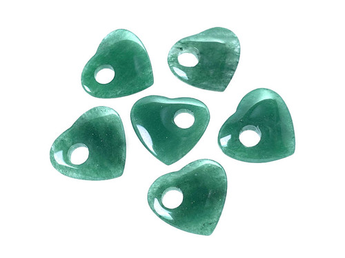 20mm Aventurine Heart Donut Beads 2pcs. 6mm hole [y930a]