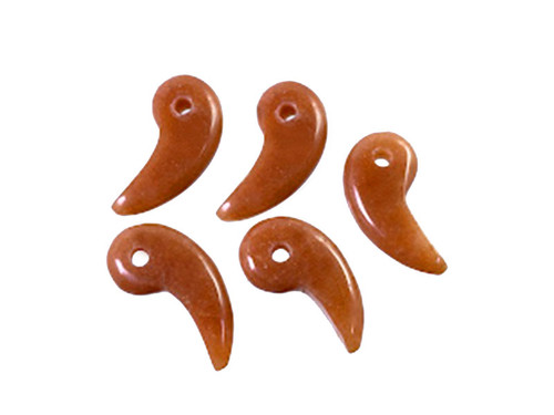 30mm Red Aventurine Magatama Fortune Beads 2pcs. [y944a]