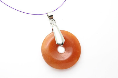 25mm Red Aventurine Donut Pendant 1pc. [y953ap]