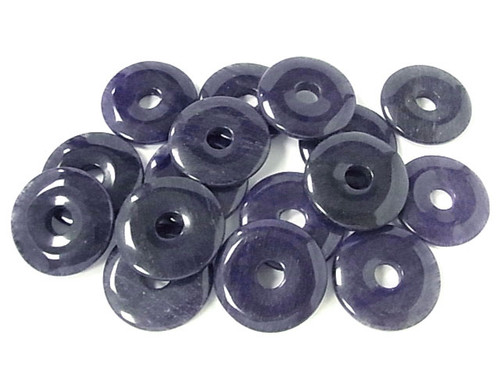 25mm Blue Aventurine Donut Beads 2pcs. [y958b]