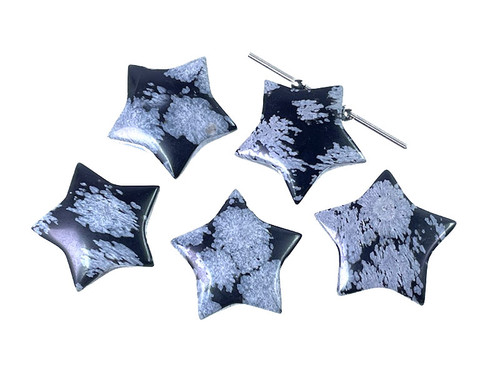 25mm Snowflake Star Donut Beads 2pcs. 3mm hole [y922b]