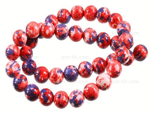 8mm Mix Color Fossil Agate Round Beads 15.5" dyed [8g1x]
