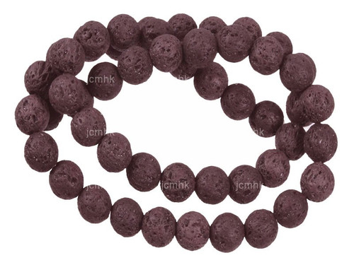 10mm Volcano Coffee Lava Round Beads 15.5" dyed [10kc]