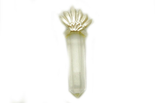 925 Sterling Silver 45mm Crystal Healing Crystal Point Pendant. [y735-a5]