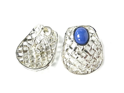 925 Sterling Silver 25x30mm A Grade Lapis Lazuli Post Earring [y806g]