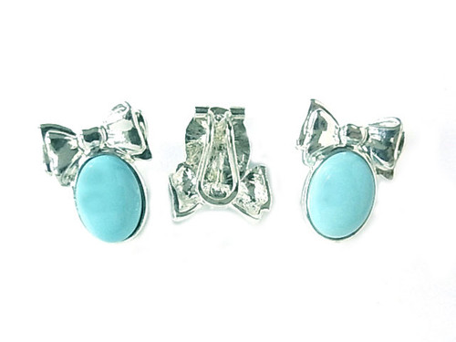 925 Sterling Silver 18x24mm Natural Turquoise Post Earring [y832b]