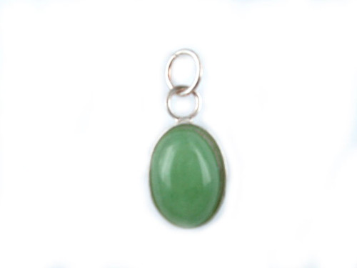 925 Sterling Silver 12x15mm Aventurine Oval Pendant [y802j]