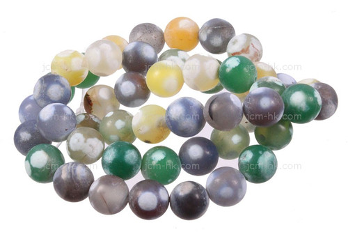 8mm Mix Dot Agate Beads 15.5" dyed [8g5x]