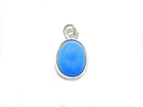 925 Sterling Silver 12x15mm Turquoise Howlite Oval Pendant [y802n]