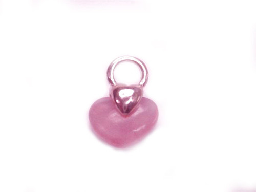 925 Sterling Silver 15x22mm Rose Quartz Heart Pendant [y802d]