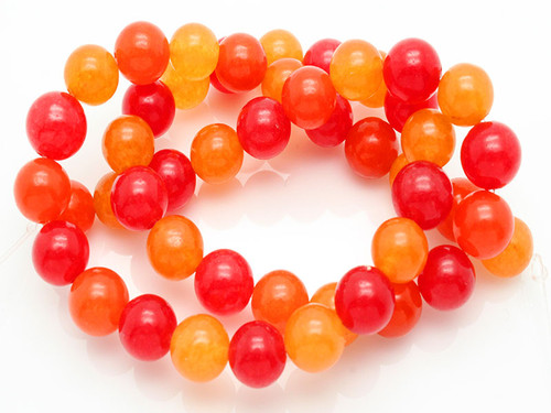 8mm Mix red Jade Round Beads 15.5" dyed [8x6]