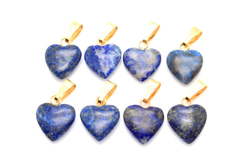 15mm Natural Lapis Lazuli Heart Pendant Blue [y201a]