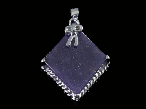 15x15mm Blue Aventurine Square Pendant Brass Silver Plated [y841h]