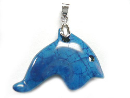 22x38mm Lapis Howlite Dolphin Pendant [y502e]