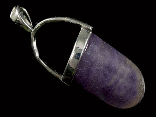 15x38mm Fluorite Bullet Silver Plated Pendant [y851f]