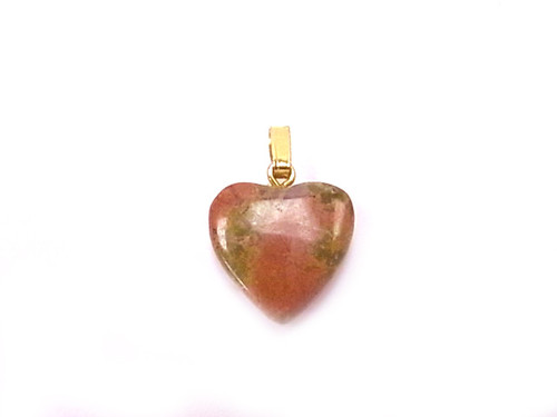 15mm Unakite Heart Pendant [y201g]