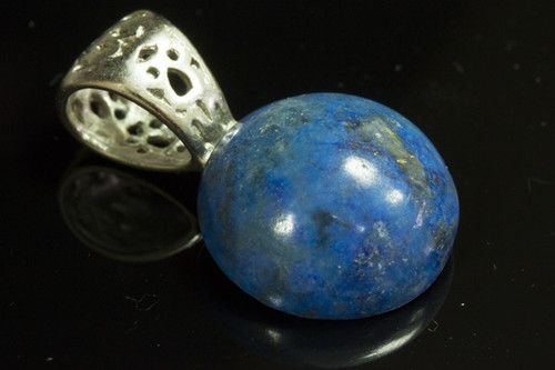 15mm A Grade Natural Lapis Lazuli Round Cabochon Pendant [y113a]