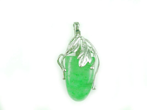 18x27mm Green Aventurine Tongue Shape Pendant [y853f]