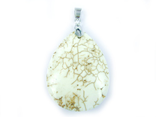 30x40mm White Turquoise Pear Pendant [y237b]
