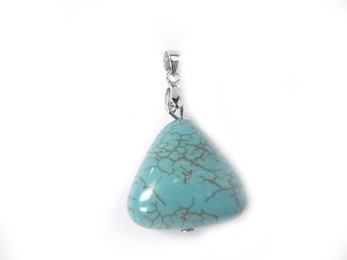 20mm Blue Turquoise Triangular Pendant [y106m]