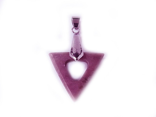 30mm Rhodonite Triangular Hoop Pendant [y110g]