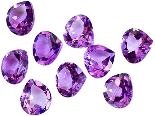 8x8mm Amethyst Faceted Heart Brilliant 1 Pc. Approximate 1.5 Ct. [y318c]