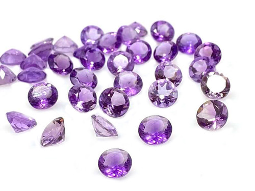 5mm Amethyst Faceted Round Brilliant cut 1Pc. Approximate 0.4 Ct. [y318a]