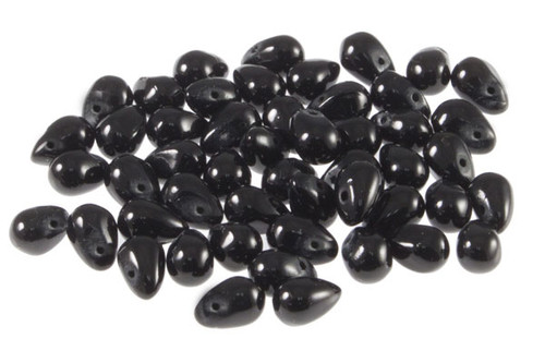 6x8mm Black Obsidian Teardrop Side Drill 50pcs. [y634a]