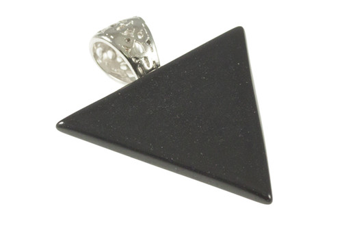 25mm Black Onyx Triangular 5pcs. 2.5mm Thick [y720c]