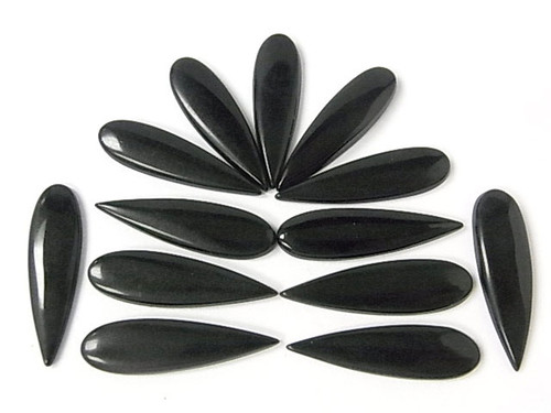 9x32mm Black Onyx Tear Drop Cabochon 2.5mm Thick 5pcs 3mm thick [y710c]