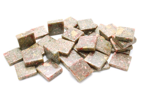 16x16mm Epidot Square Piece (About 3.5mm thick) 2pcs. [y597d]