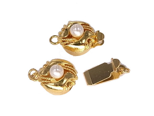 14K Gold Plated 10mm 1-2 Row Clasp [y643a]