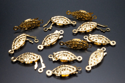 14K Gold Plated 8x20mm Filigree Fish Hook Clasp 5 Set [y676a]