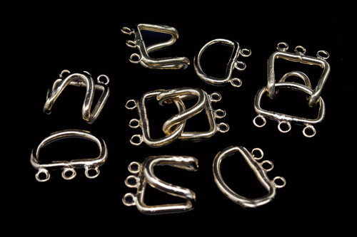 14K Gold Plated 15x25mm 3-6 Row Clasp 2 Set [y663a]