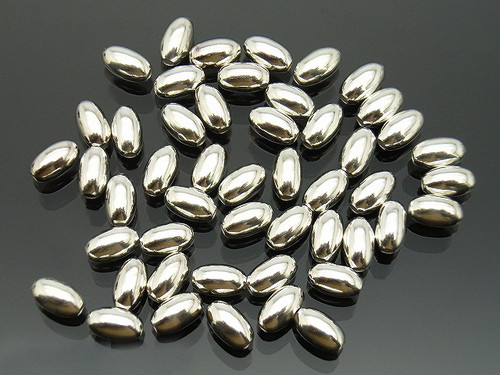 3x6mm Silver Plated Plastic Oval Beads About 200pcs. [y680a]