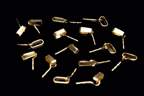 14mm Copper Gold Plated Bail Pendant (Pin 0.6mm Thick) 10pcs. [y361a]