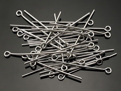 35mm 1.5" Metal Silver Plated Eyepin (Thick 0.7mm 0.29") 25pcs. [y608a]