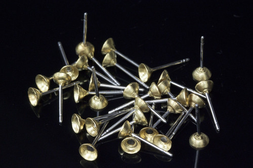 4mm Cup Earstud Surgical Steel Post 10pcs [y326a]