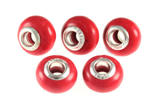 10x14mm Coral European Beads With Silver Plated (5mm Hole) 1Pc Synthetic [y411a]