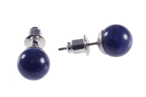 8mm Sodalite Round Bead Earring [y343a]