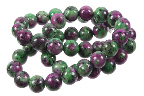 10mm China Ruby Zoisite Round Beads 15.5" dyed [10r1]