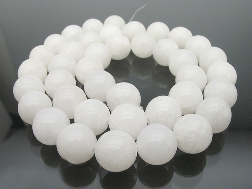 10mm Snow Jade Round Beads 15.5" natural [10b40]