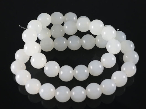 10mm White Quartz Round Beads 15.5" [10a76]