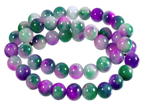 10mm Purple Fusion Jade Round Beads 15.5" dyed [10b5a]