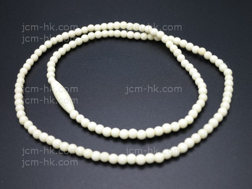3mm Buffalo Bone Round Beads Necklace 17" A Grade [z1862]