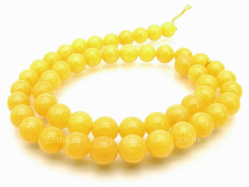 10mm Yellow Jade Round Beads 15.5" dyed [10b5y]