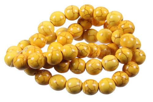 10mm Yellow Magnesite Round Beads 15.5" [10ty]